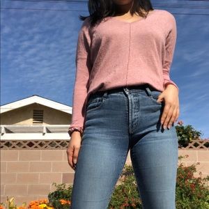 Dusty Rose V-Neck Sweater